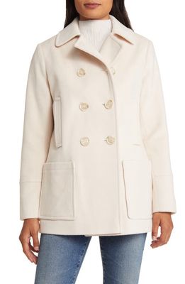 Sam Edelman Double Breasted Wool Blend Coat in Natural