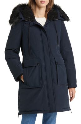 Sam Edelman Faux Fur Trim Parka in Navy