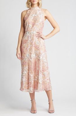 Sam Edelman Floral Sequin Dress in Blush Multi