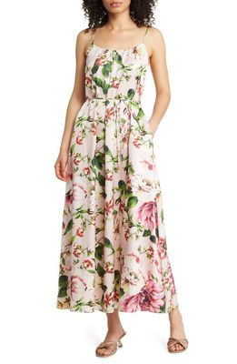 Sam Edelman Floral Trapeze Maxi Dress in Blush Multi