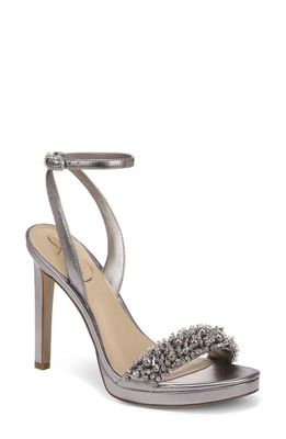 Sam Edelman Jade Rhinestone Ankle Strap Sandal in Pewter