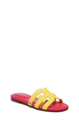 Sam Edelman Kids' Bay Slide Sandal in Mimosa Yellow/Ultra Fuscia