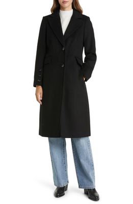 Sam Edelman Long Twill Coat in Black