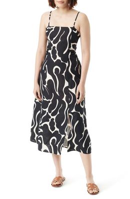 Sam Edelman Merisa Cutout Linen Blend Sundress in Arctic Wolf-Artist Cutout