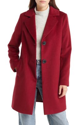 Sam Edelman Notch Collar Wool Blend Jacket in Ruby