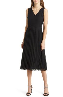 Sam Edelman Pleated Skirt Sleeveless Dress in Black