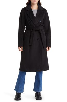 Sam Edelman Tie Waist Double Breasted Trench Coat in Black