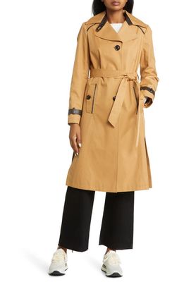 Sam Edelman Water Repellent Cotton Blend Trench Coat in Tuscan Brown