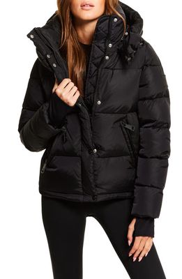 SAM. Remy Water Repellent Down Puffer Jacket with Removable Hood in Matte Black