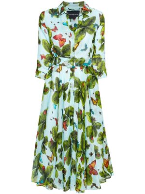 Samantha Sung Aster clover-print dress - Blue