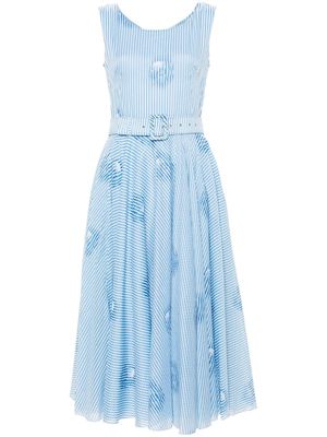 Samantha Sung Aster striped cotton dress - Blue