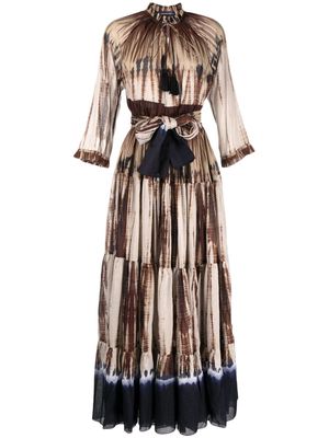 Samantha Sung Eden tie dye-print dress - Brown