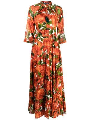 Samantha Sung floral-print cotton dress - Orange