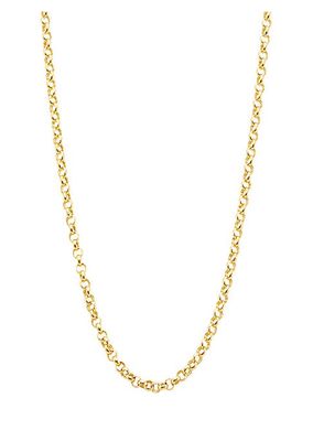 Samira 14K Yellow Gold Hollow Rolo Chain Necklace