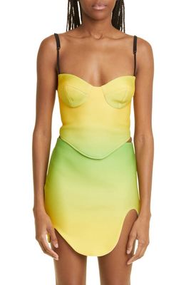 Sammy B Corset Detail Top in Yellow Green Ombre