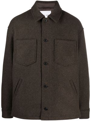 SAMSOE SAMSOE button-up felted shirt jacket - Brown