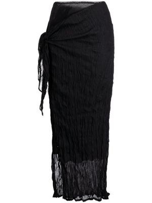 SAMUEL GUÌ YANG flared wrapped midi skirt - Black