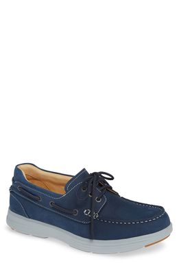 Samuel Hubbard New Endeavor Moc Toe Boat Shoe in Blue Waxed Nubuck