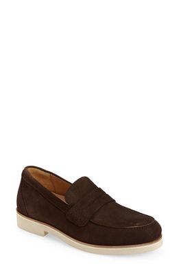 Samuel Hubbard Tailored Traveler Penny Loafer in Coffee Bean Suede