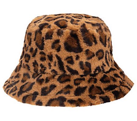 San Diego Hat Co. Faux Fur Leopard Bucket Hat