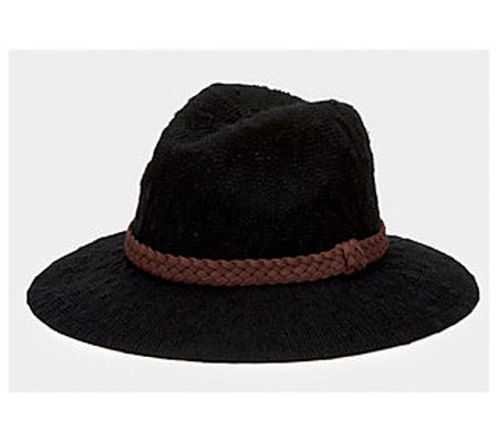 San Diego Hat Co. Knit Fedora w/ Braided Faux S uede Trim