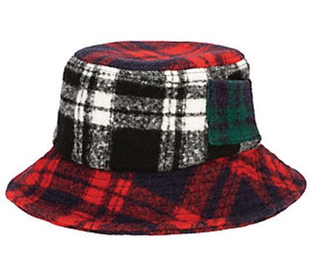 San Diego Hat Co. Mixed Plaid Bucket Hat w/ Sli p Pocket
