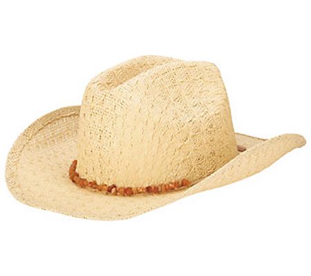 San Diego Hat Co. Paperbraid Cowboy Hat with Layered Bands