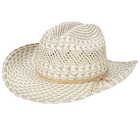 San Diego Hat Co. Woven Distressed Cowboy Hat w /Faux SuedeBan