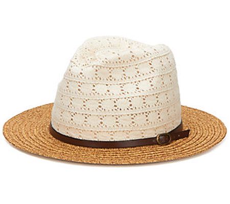 San Diego Hat Paperbraid Fedora with Cotton Lac e Crown