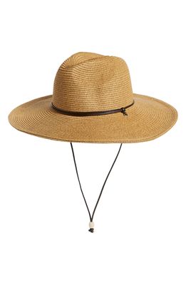 San Diego Hat Pinched Crown Straw Sun Hat in Coffee