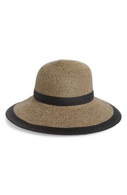 San Diego Hat Stripe Cloche in Natural/Black