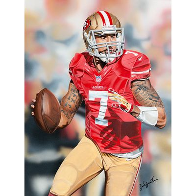 San Francisco 49ers "Kapp Attack" Fine Art Canvas Print 18" x 24" by Artist Joshua Jacobs