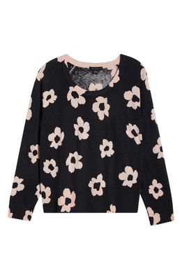 Sanctuary All Day Long Floral Cotton Blend Sweater in Rose Smoke