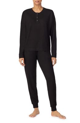 Sanctuary Button-Up Long Sleeve Pajamas in Black