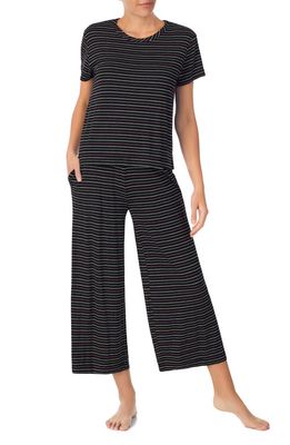 Sanctuary Crop Pajamas in Black/stripe