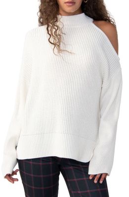 Sanctuary Cut It Out Mock Neck Sweater in Creme