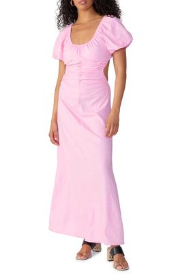 Sanctuary Cutout Linen Blend Maxi Dress in Pink No3