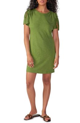 Sanctuary Drawstring Shoulder T-Shirt Dress in Plant Green