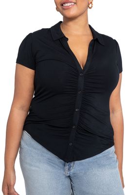 Sanctuary Dream Button Front Top in Black