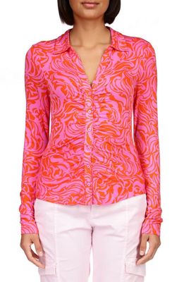 Sanctuary Dreamgirl Button-Up Shirt in Hyper Real