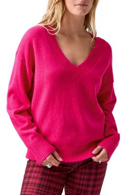 Sanctuary Easy Breezy V-Neck Sweater in Flash Pink