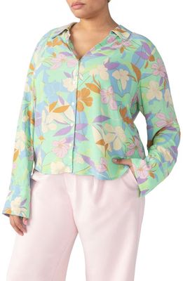 Sanctuary Easy Cuff Floral Print Button-Up Shirt in Freshly Mi