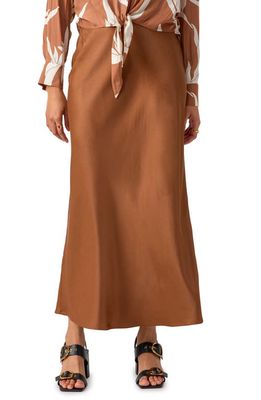 Sanctuary Everyday Satin Maxi Skirt in Mocha Mousse