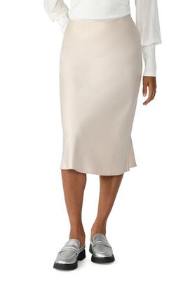 Sanctuary Everyday Satin Midi Skirt in Toasted Ma