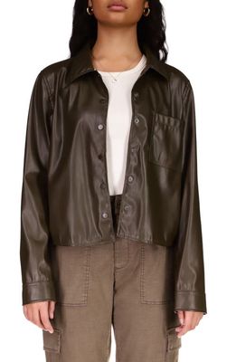 Sanctuary Faux Leather Shirt Jacket in Olive Oil