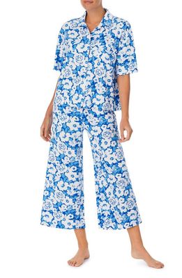 Sanctuary Floral Crop Pajamas in Blue/white