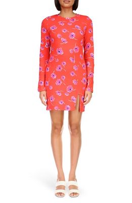 Sanctuary Floral Long Sleeve Sheath Minidress in Forget Me