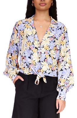 Sanctuary Floral Tie Waist Recycled Polyester Blouse in Midsummer