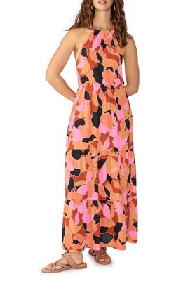 Sanctuary Geo Floral Tiered Halter Maxi Dress in Solar Power