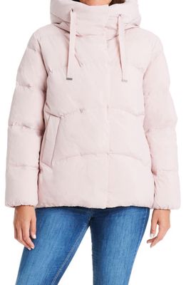 Sanctuary Hooded Down & Feather Fill Puffer Coat in Cloud Pink
